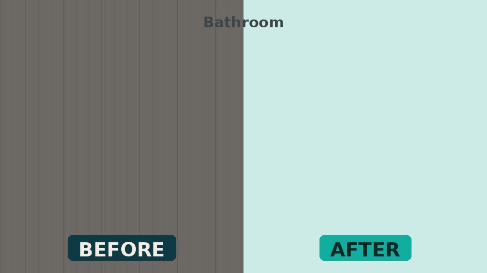 Bathroom before and after a bond clean