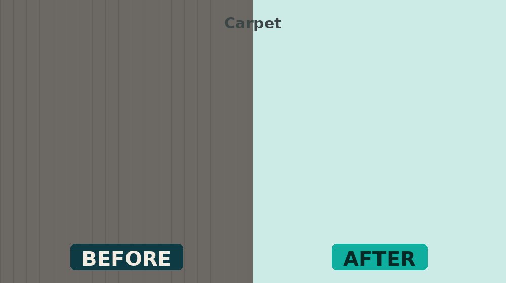 Carpet before and after steam cleaning